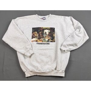 Vintage 90s Friends Show Crewneck Sweatshirt "Friendsgiving" Medium Hanes Cotton